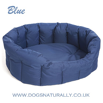 Oval Waterproof Dog Beds (Blue)